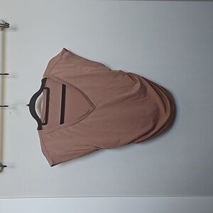 Mauve beige v neck soft touch tshirt
